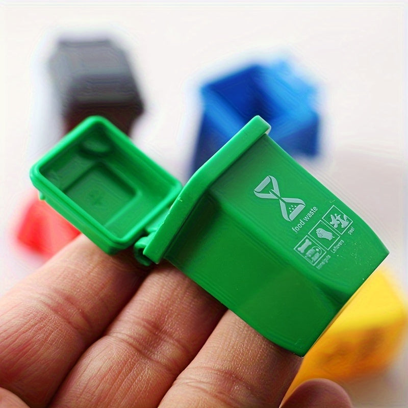 Dollhouse Trash Cans with Removable Lids - Play House Decor and Accessories