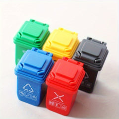 Dollhouse Trash Cans with Removable Lids - Play House Decor and Accessories