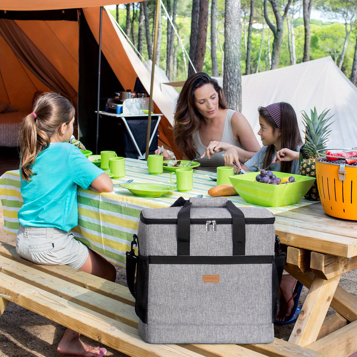 40L Collapsible Insulated Cooler Bag Leakproof Soft Tote for Camping BBQ Outdoor