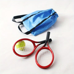 Miniature Red Tennis Racket Set for Dollhouses & Crafts