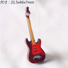 Classical & Bass Guitar Figurines Music Instrument Models for Dollhouse