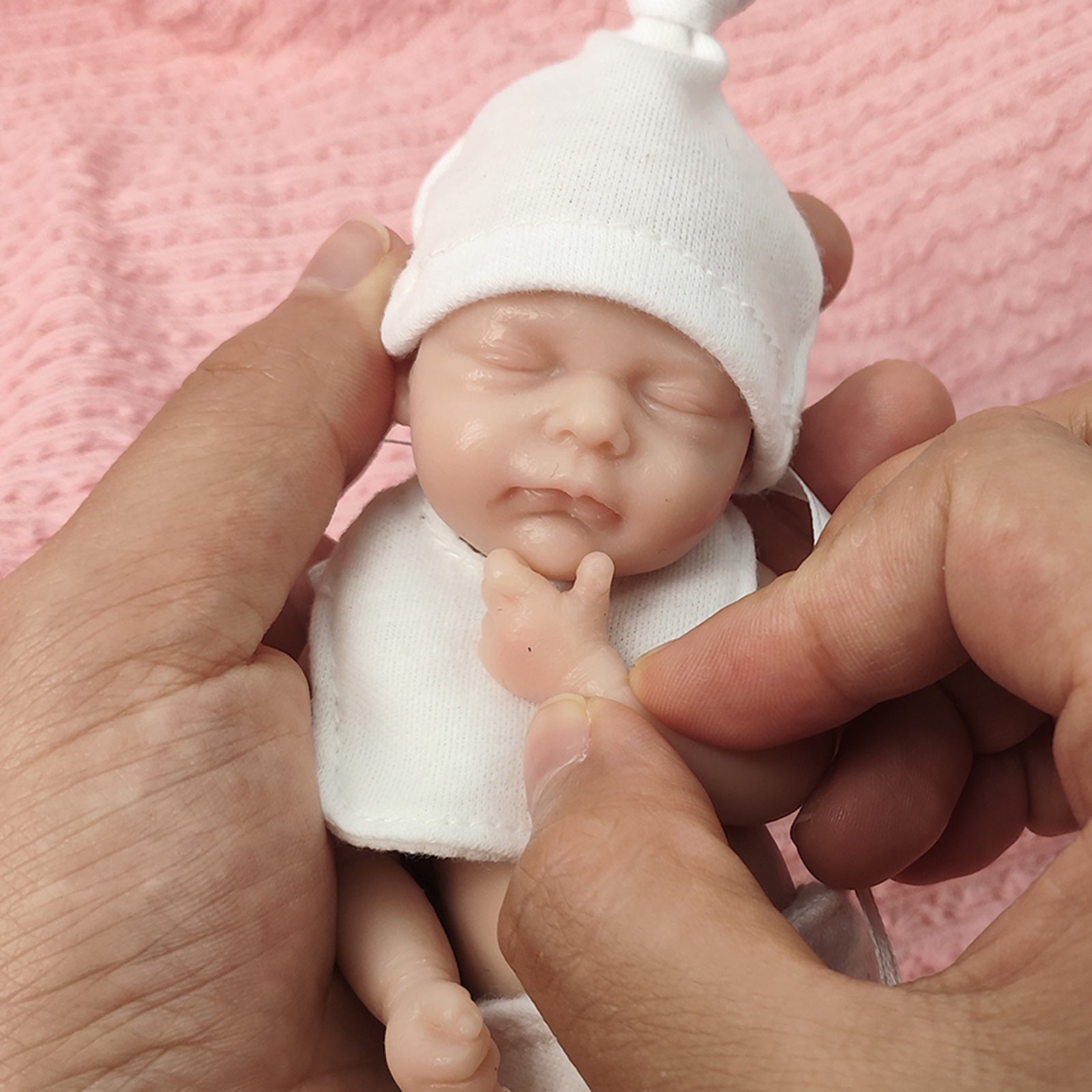 Silicone Baby Doll with Pink Ears & Red Heart - Ideal Gift for 3 Yrs