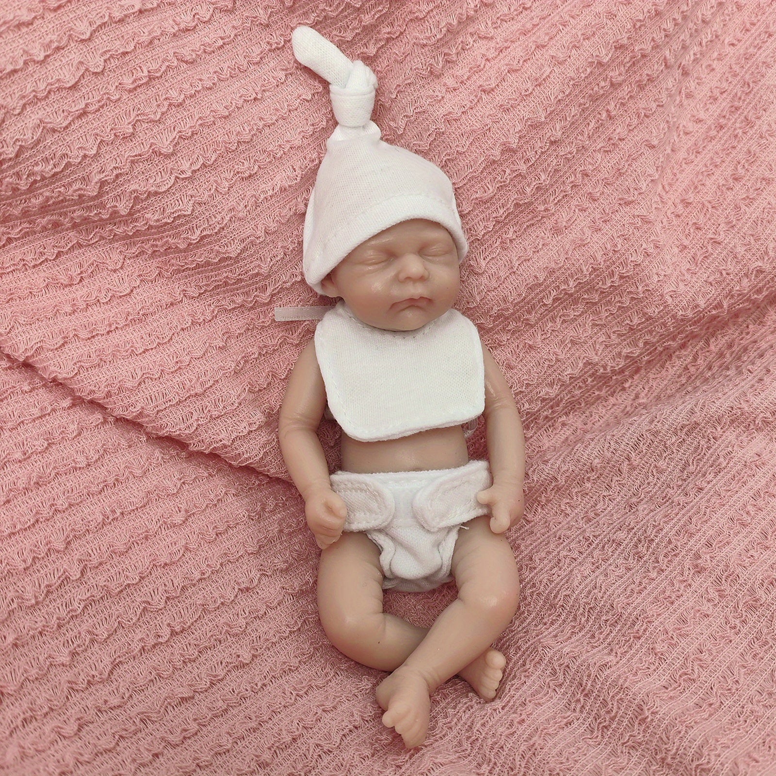 Silicone Baby Doll with Pink Ears & Red Heart - Ideal Gift for 3 Yrs