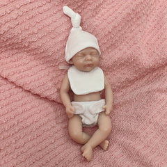 Silicone Baby Doll with Pink Ears & Red Heart - Ideal Gift for 3 Yrs