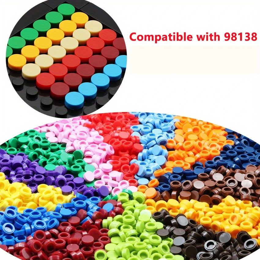 200pcs Tile 1x1 Round Smooth Brick MOC Building Block Small Particle Bricks