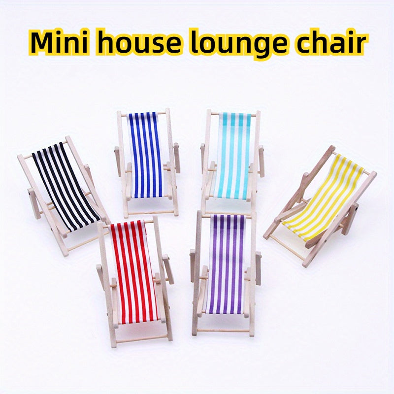 Mini Wooden Beach Chair Model Small Furniture Outdoor Lounge Chair