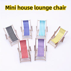 Mini Wooden Beach Chair Model Small Furniture Outdoor Lounge Chair