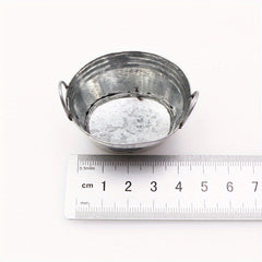 Iron Bucket Handheld Tin Plate Basin for Dollhouse and Succulent Plant Pot