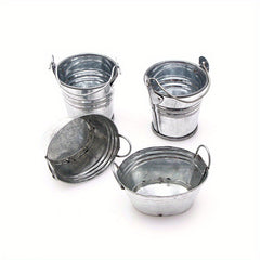 Iron Bucket Handheld Tin Plate Basin for Dollhouse and Succulent Plant Pot