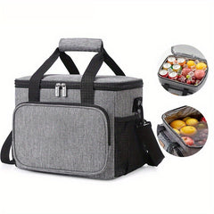 15L Insulated Lunch Bag Adjustable Strap Waterproof Oxford Cloth Cooler