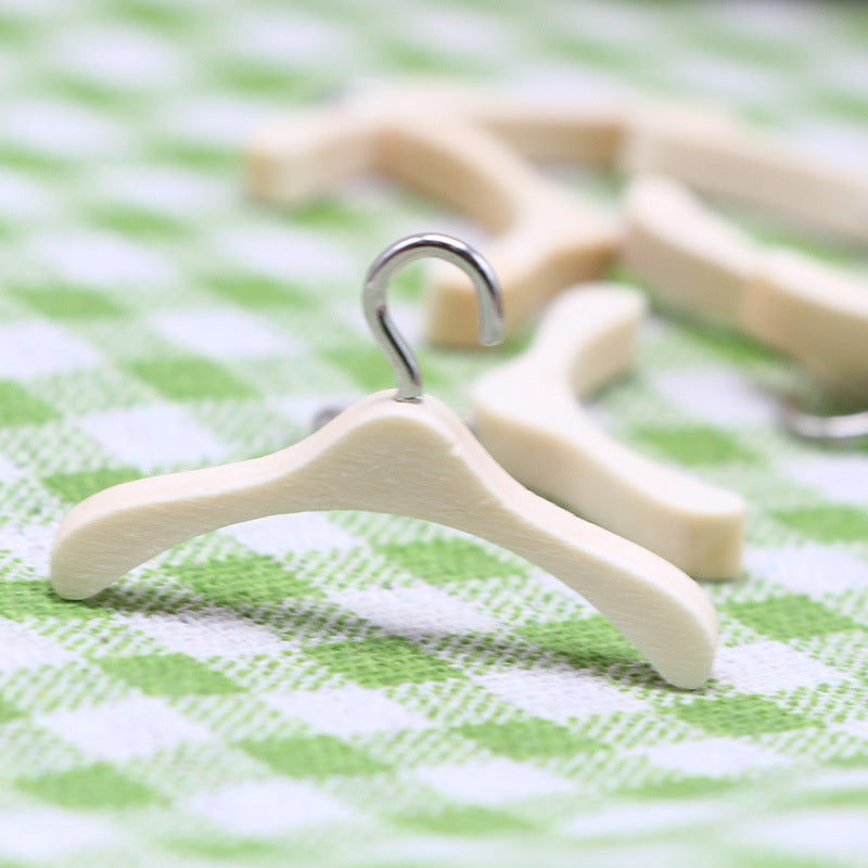 Mini Pocket Furniture Models Wooden Hangers Doll House Accessories