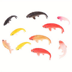 10pcs Mixed Koi Goldfish Plastic Dollhouse Fish Tank Aquarium Decor