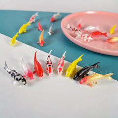 10pcs Mixed Koi Goldfish Plastic Dollhouse Fish Tank Aquarium Decor