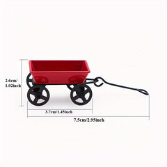 Mini House Doll House Mini Red Iron Art Trailer Shooting Props Mini Accessories