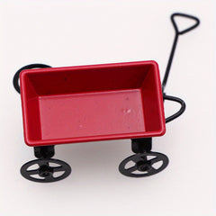 Mini House Doll House Mini Red Iron Art Trailer Shooting Props Mini Accessories