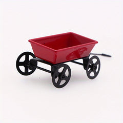 Mini House Doll House Mini Red Iron Art Trailer Shooting Props Mini Accessories