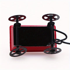 Mini House Doll House Mini Red Iron Art Trailer Shooting Props Mini Accessories