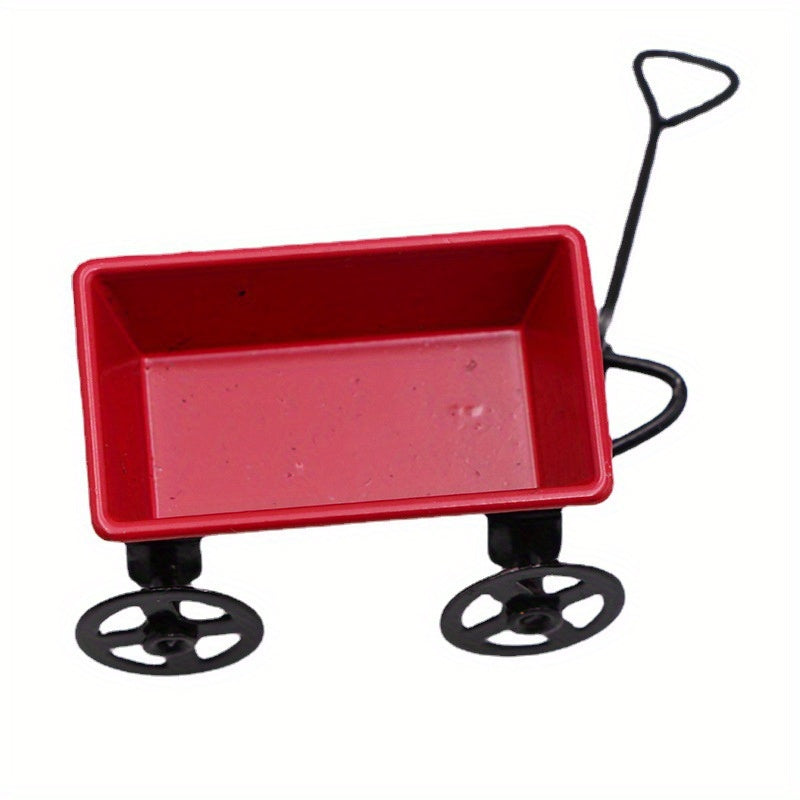 Mini House Doll House Mini Red Iron Art Trailer Shooting Props Mini Accessories