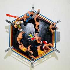 32pcs Mini Wrestling Action Figures Set with 12 Wrestlers & Accessories
