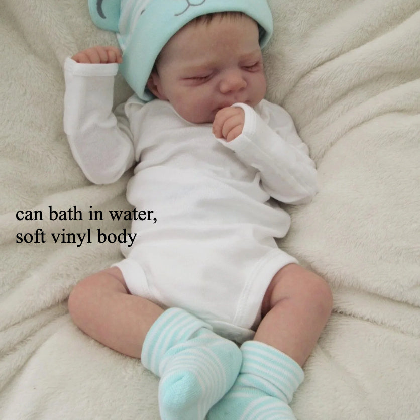 19inch Full Body Soft Vinyl Reborn Baby Girl Doll with 3D Paint Skin