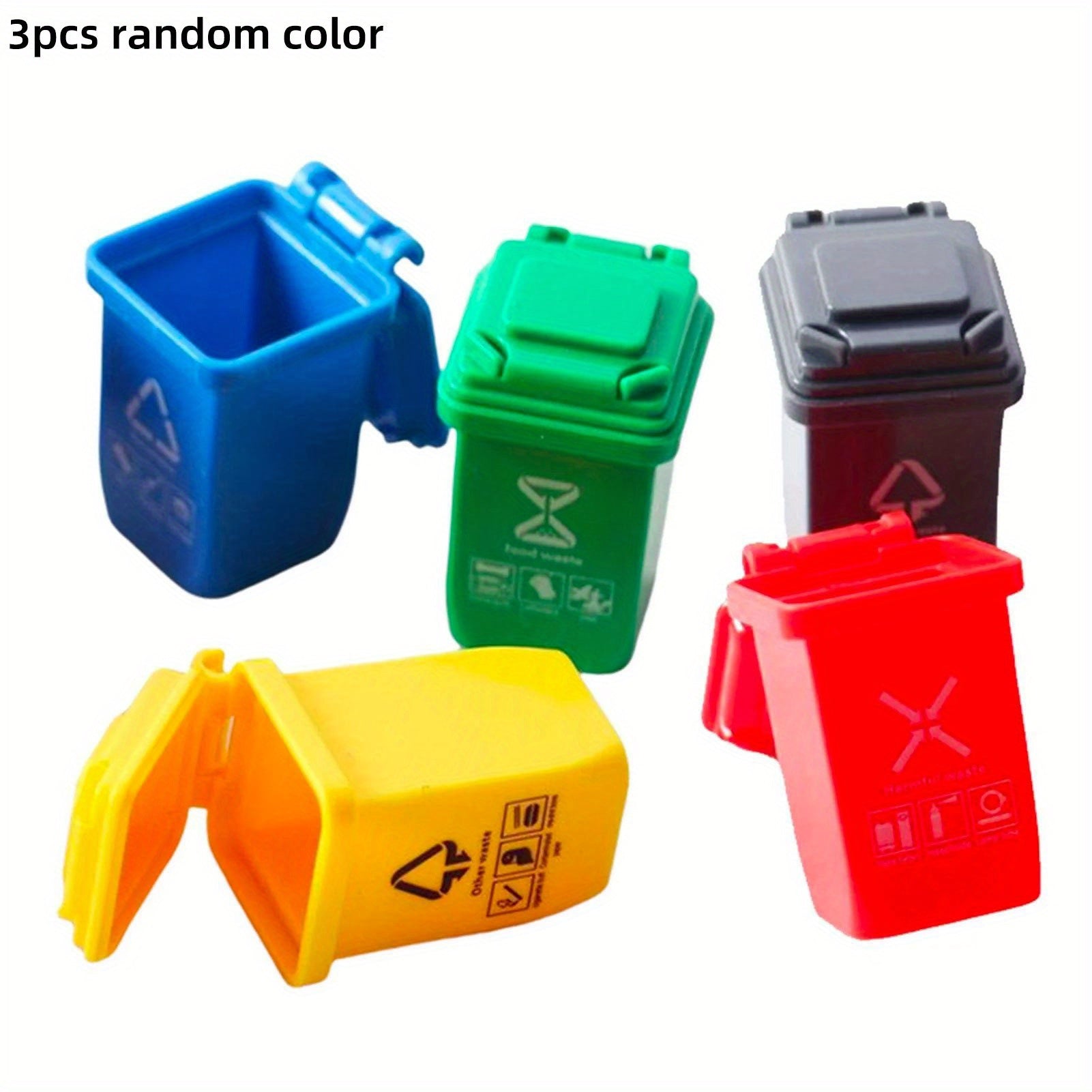 Mini Trash Can Open Lid Fairy Tale Garden Decoration