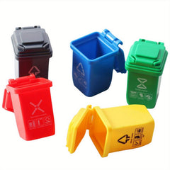 Mini Trash Can Open Lid Fairy Tale Garden Decoration