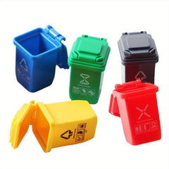 Mini Trash Can Open Lid Fairy Tale Garden Decoration