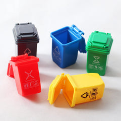 Mini Trash Can Open Lid Fairy Tale Garden Decoration