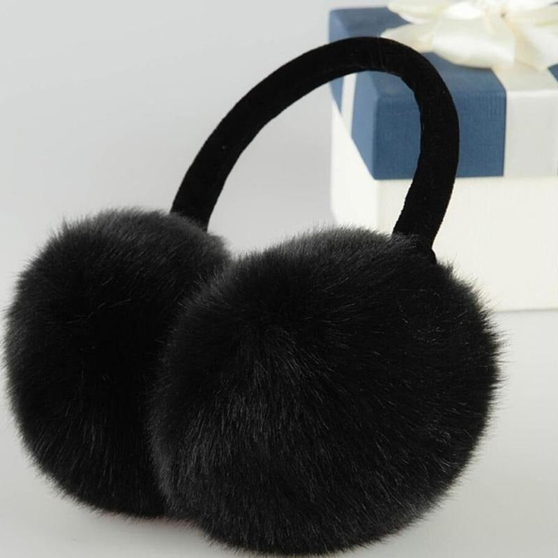 Winter Earmuffs Faux Fur Ear Warmer Muffs Grip Closure - Ideal Gift