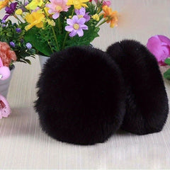 Winter Ear Muffs Faux Fur Warmers Snap Closure Washable Women Men Gift