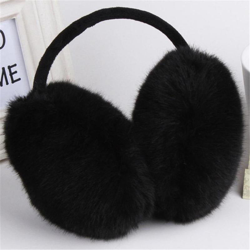Winter Ear Muffs Faux Fur Warmers Snap Closure Washable Women Men Gift