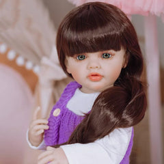 BZDOLL Full Body Reborn Baby Girl Doll 22inch Art Toy Bebe Gift Purple Vinyl
