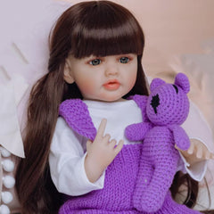 BZDOLL Full Body Reborn Baby Girl Doll 22inch Art Toy Bebe Gift Purple Vinyl
