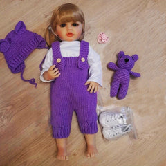 BZDOLL Full Body Reborn Baby Girl Doll 22inch Art Toy Bebe Gift Purple Vinyl