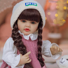 55 Pink Reborn Youngsters Girl Doll Full Vinyl Body Princess Toy