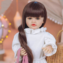 55 Pink Reborn Youngsters Girl Doll Full Vinyl Body Princess Toy