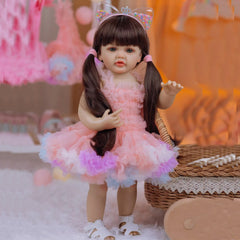 BZDOLL 55 Lifelike Reborn Baby Girl Doll Soft Vinyl Princess Toddler Bebe