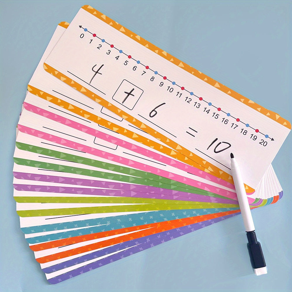 16pcs Dry Erase Number Line Addition & Subtraction Game for Kid