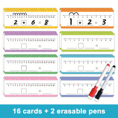 16pcs Dry Erase Number Line Addition & Subtraction Game for Kid