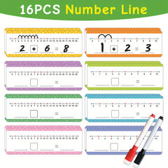 16pcs Dry Erase Number Line Addition & Subtraction Game for Kid