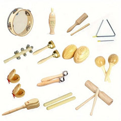 Orff Percussion Set: Bell Drum Sand Hammer Cymbal Clapper