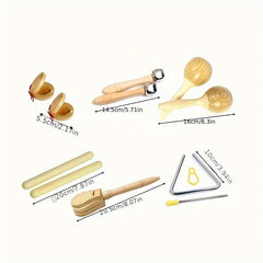 Orff Percussion Set: Bell Drum Sand Hammer Cymbal Clapper