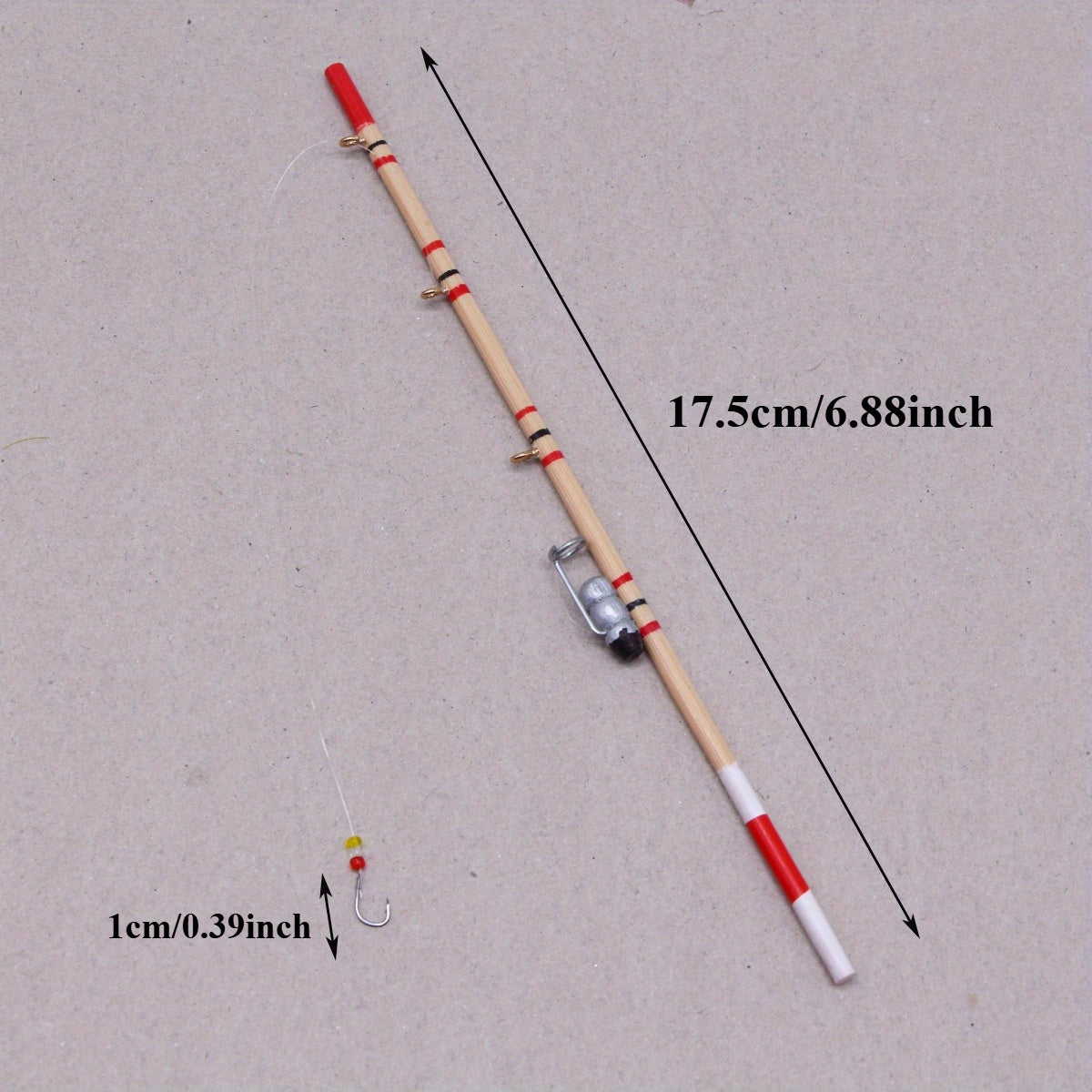 Mini Wooden Fishing Rod for Doll House Simulation