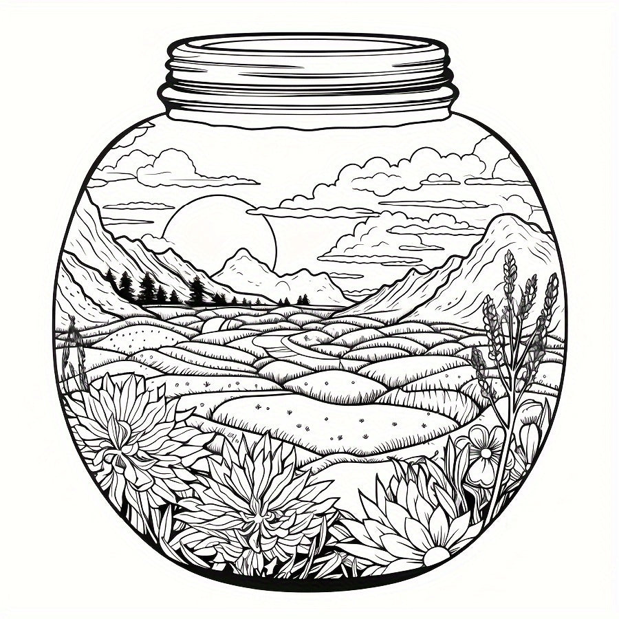 World in a Bottle Coloring Book Paint By Number Kit