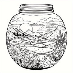World in a Bottle Coloring Book Paint By Number Kit