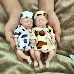 Realistic Reborn Baby Doll Boy 6.5 inch Mini Full Silicone Body with Accessories