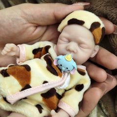 Realistic Reborn Baby Doll Boy 6.5 inch Mini Full Silicone Body with Accessories