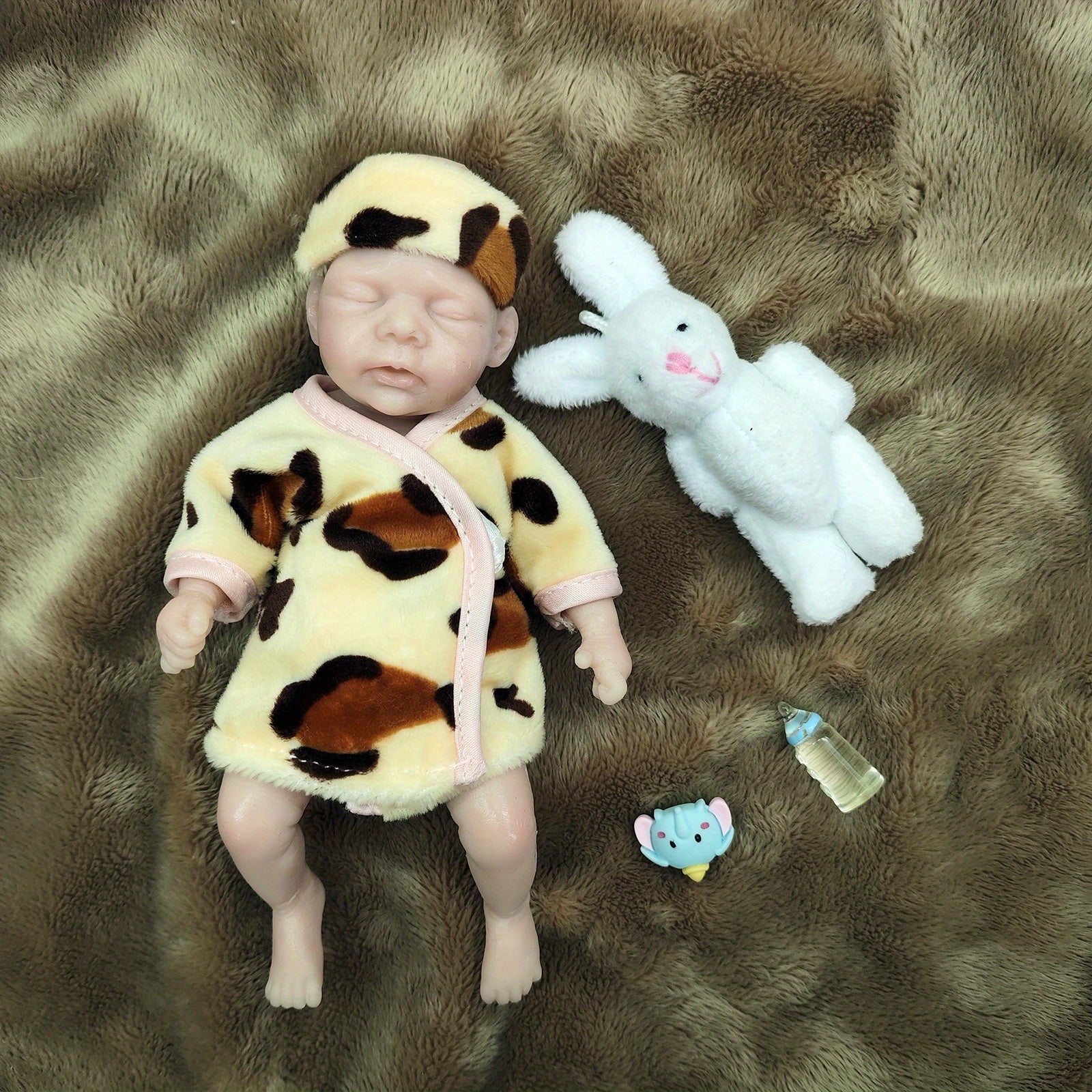 Realistic Reborn Baby Doll Boy 6.5 inch Mini Full Silicone Body with Accessories