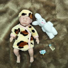 Realistic Reborn Baby Doll Boy 6.5 inch Mini Full Silicone Body with Accessories
