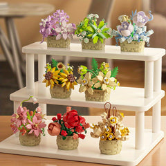 Sunflower Pot Succulent Flower Basket Building Blocks